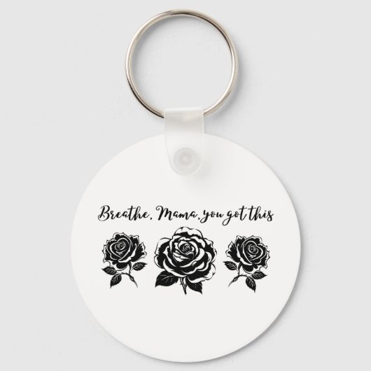 呼吸ママやる気を起こさせる引用文アート キーホルダー (正面)