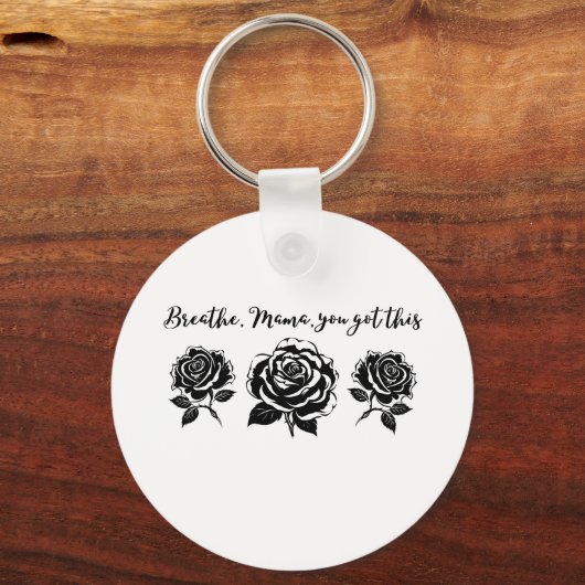 呼吸ママやる気を起こさせる引用文アート キーホルダー (裏面)