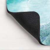 呼吸ヨガ引用文レトロビーチティール(緑がかった色)ブルー海 マウスパッド (コーナー)