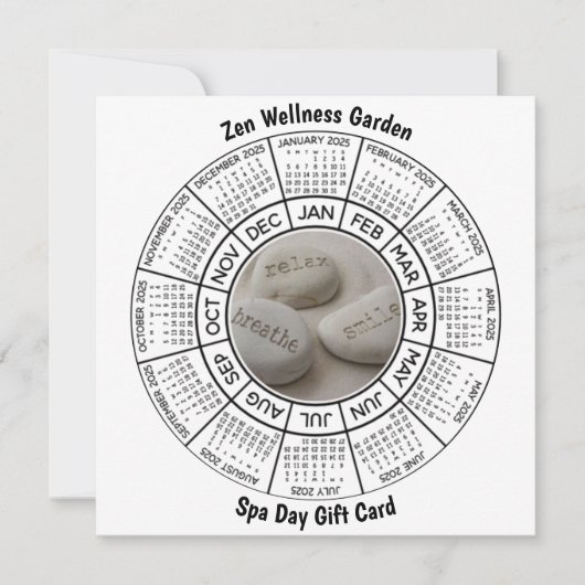 呼吸リラックススマイルカレンダースパ日ギフトカード シーズンカード (正面)