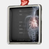 呼吸器およびハートの図表 メタルオーナメント (左)