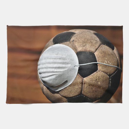 呼吸器サッカーの子牛の保護 キッチンタオル (横)