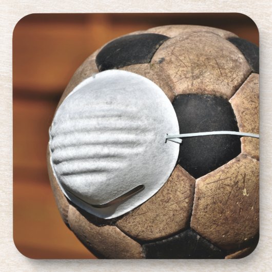 呼吸器サッカーの子牛の保護 コースター (正面)