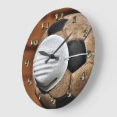 呼吸器サッカーの子牛の保護 ラージ壁時計 (傾斜)