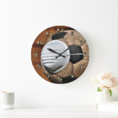 呼吸器サッカーの子牛の保護 ラージ壁時計 (ホーム)