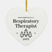 呼吸器セラピスト新しい仕事クリスマス セラミックオーナメント (正面)