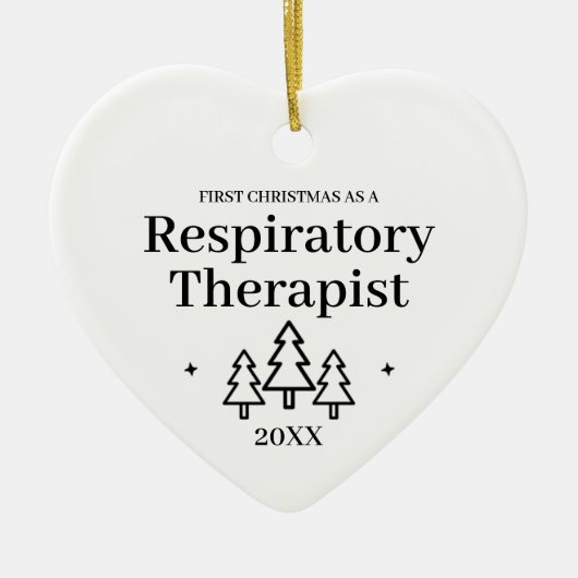 呼吸器セラピスト新しい仕事クリスマス セラミックオーナメント (正面)