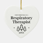 呼吸器セラピスト新しい仕事クリスマス セラミックオーナメント (裏面)
