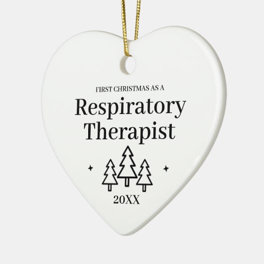 呼吸器セラピスト新しい仕事クリスマス セラミックオーナメント (左)