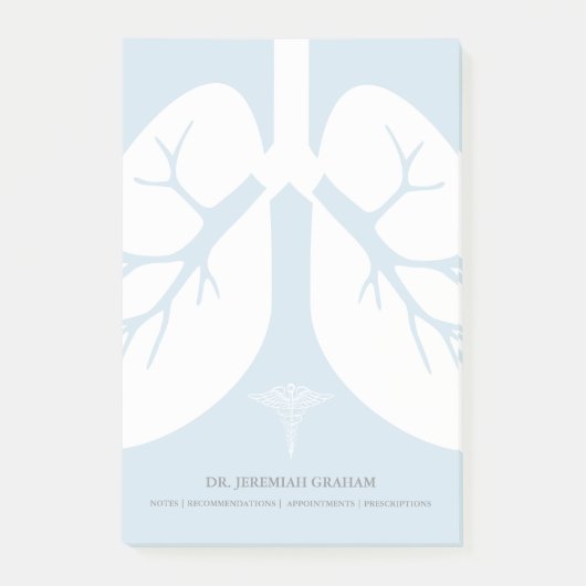 呼吸器科医のパーソナライズな名前 ポストイット (正面)