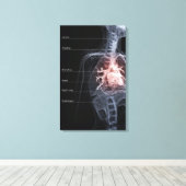 呼吸器系とハート図 キャンバスプリント (インサイチュ (ウッドフロア))