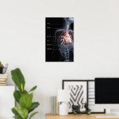 呼吸器系とハート図 ポスター (ホームオフィス)