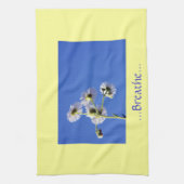 呼吸引用文イエロー/ブルーディッシュタオル キッチンタオル (縦)