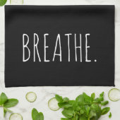 呼吸文字オンブラック キッチンタオル (折り畳み)