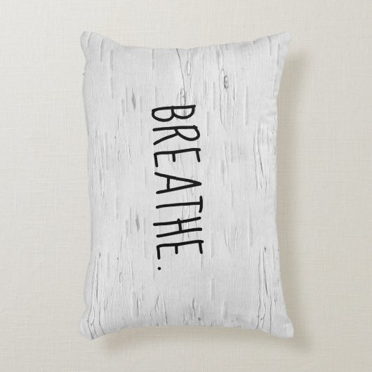 呼吸文字オン樺の木ツリーアクセント枕 アクセントクッション (正面(垂直))