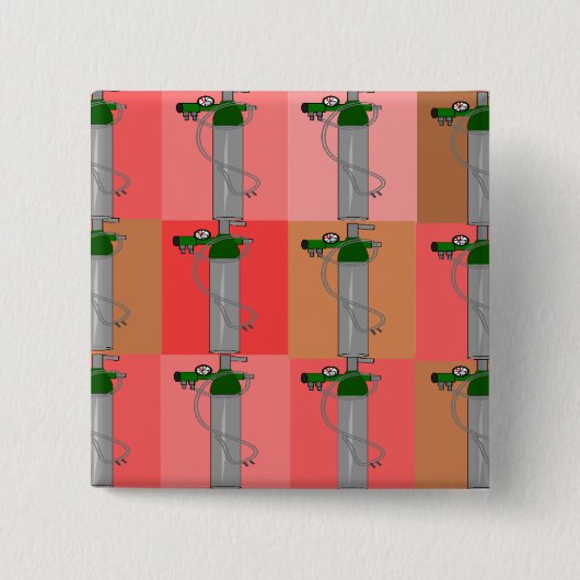 呼吸療法士のピンクのPopartのギフト 缶バッジ (正面)