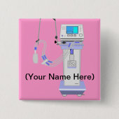 呼吸療法士の換気装置のデザイン 缶バッジ (正面)