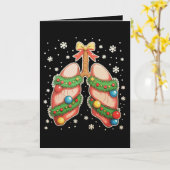 呼吸療法士の肺のクリスマスツリー カード (黄色い花)