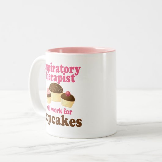 呼吸療法士の(おもしろいな)ギフト ツートーンマグカップ (正面左)