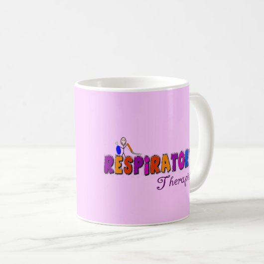 呼吸療法士のStickmanのギフト コーヒーマグカップ (正面右)