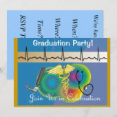 呼吸療法士卒業招待状 招待状 (正面/裏面)