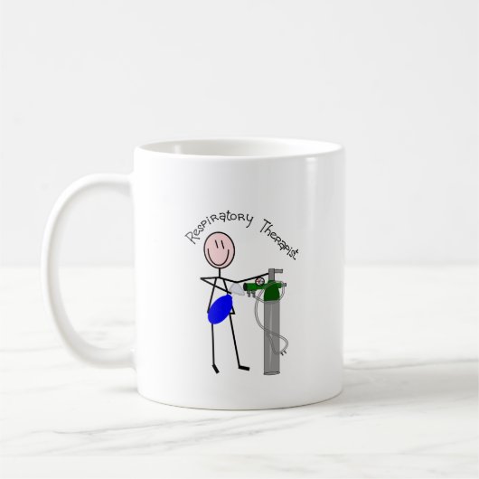 呼吸療法士O2及びAmbuバッグのデザイン コーヒーマグカップ (左)
