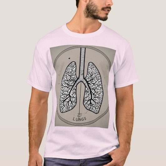呼吸簡単:最小限の肺のロゴティー Tシャツ (正面)