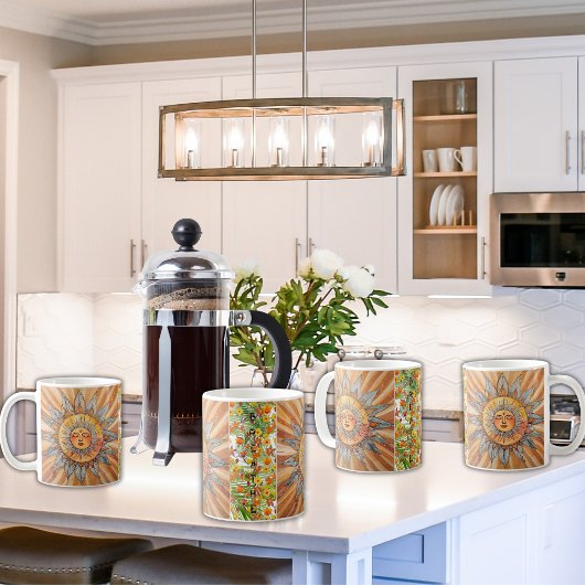 "呼吸"ボーホゼンサンオーキッドハイビスカスフローラパーム コーヒーマグカップ