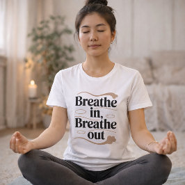 呼吸 リラックス マインドフルネス タイポグラフィ トライブレンドTシャツ