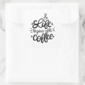 命おもしろいはコーヒーシールの後に始まる スクエアシール (バッグ)