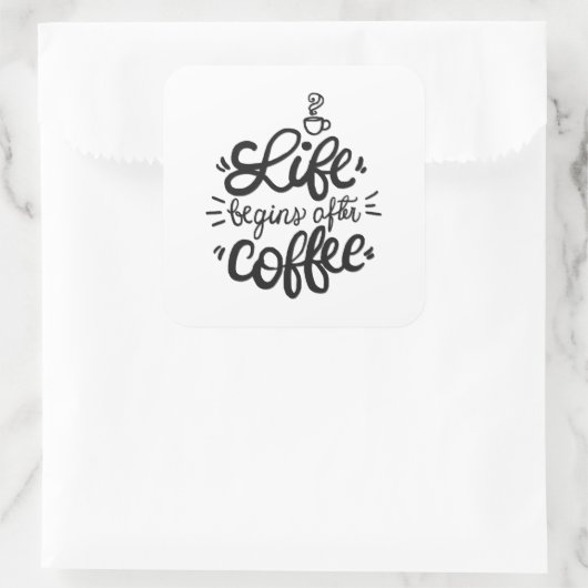 命おもしろいはコーヒーシールの後に始まる スクエアシール (バッグ)