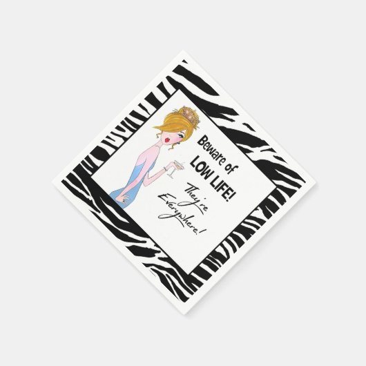 「命が低いのに気をつけろ！どこにでもいる！」 スタンダードカクテルナプキン (角)