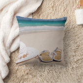 命だ！ビーチ、帽子、ビーチサンダル クッション (ブランケット)