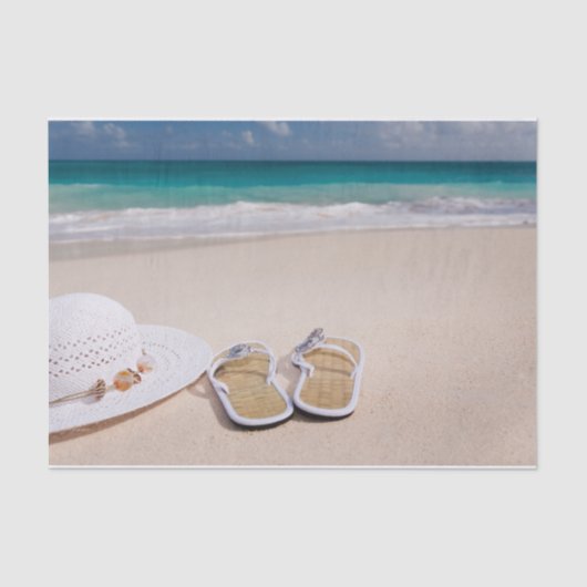 命だ！ ビーチ、帽子、ビーチサンダル 薄葉紙 (正面)