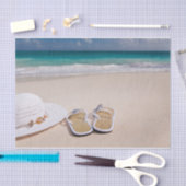 命だ！ ビーチ、帽子、ビーチサンダル 薄葉紙 (クラフト)