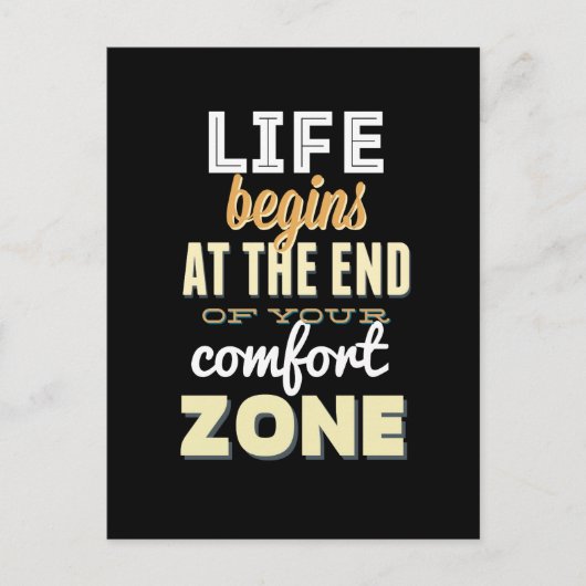 命だ！ヴィンテージタイポグラフィ感動的はがき ポストカード (正面)