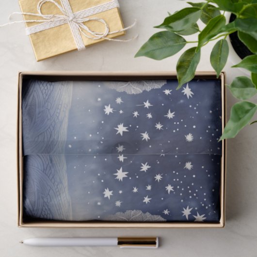 命と星と霊霜の降りたの冬の木 薄葉紙 (ギフト)