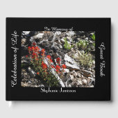 命のお祝い，名前，赤い花と岩， ゲストブック (正面)