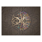 命のトライケトラカラフル葉の木 テーブルクロス (正面(横))