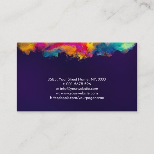 命のトライケトラカラフル葉の木 名刺 (裏面)