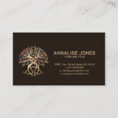 命のトライケトラカラフル葉の木 名刺 (裏面)