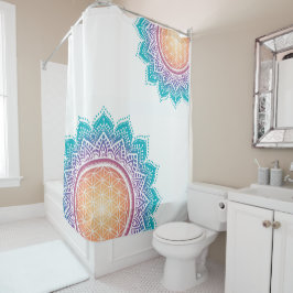 命の曼荼羅の花 シャワーカーテン