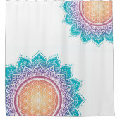 命の曼荼羅の花 シャワーカーテン (正面)