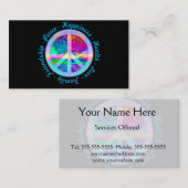 命の木で虹の色を彩る平和の象徴 名刺 (正面/裏面)