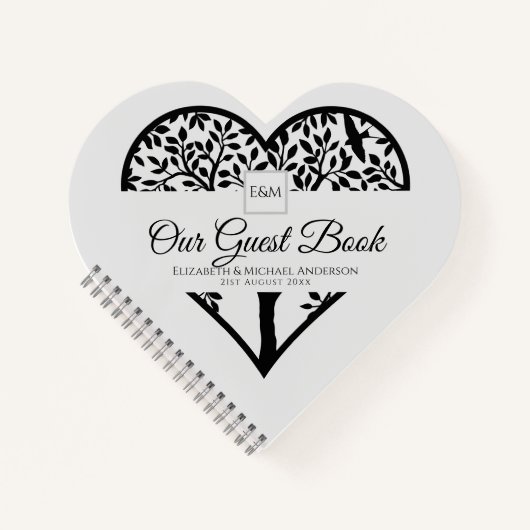 命の木のゲストブック結婚の追悼式 ノートブック (正面)