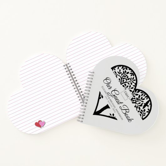 命の木のゲストブック結婚の追悼式 ノートブック (内部)