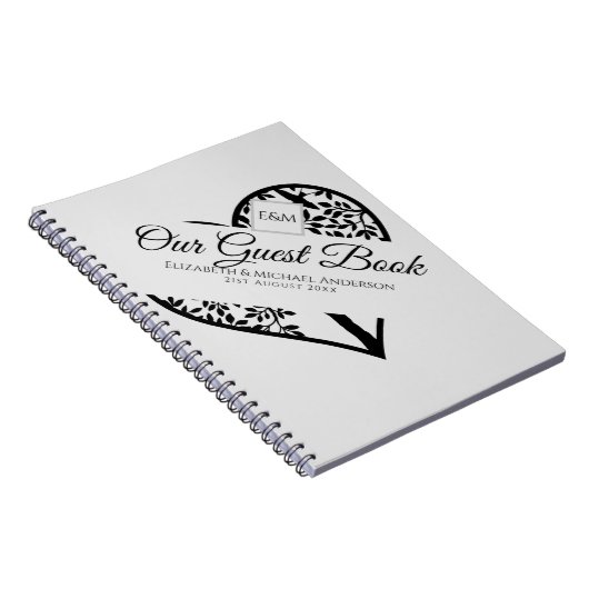 命の木のゲストブック結婚の追悼式 ノートブック (右側)