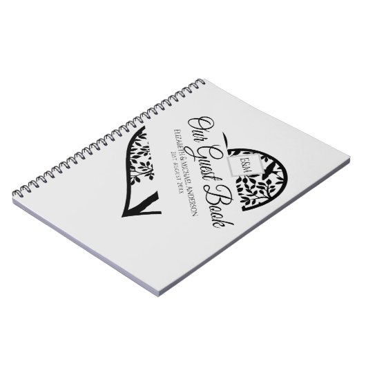 命の木のゲストブック結婚の追悼式 ノートブック (左側)