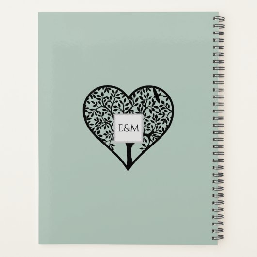 命の木のゲストブック結婚の追悼式 プランナー手帳 (裏面)