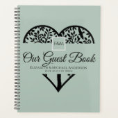 命の木のゲストブック結婚の追悼式 プランナー手帳 (正面)